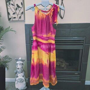NWT Express sz 12 tie dye silk halter neck dress